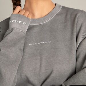 Unlabeled Pigment Wash Logo Crew Neck Sweatshirt In Ash Gray